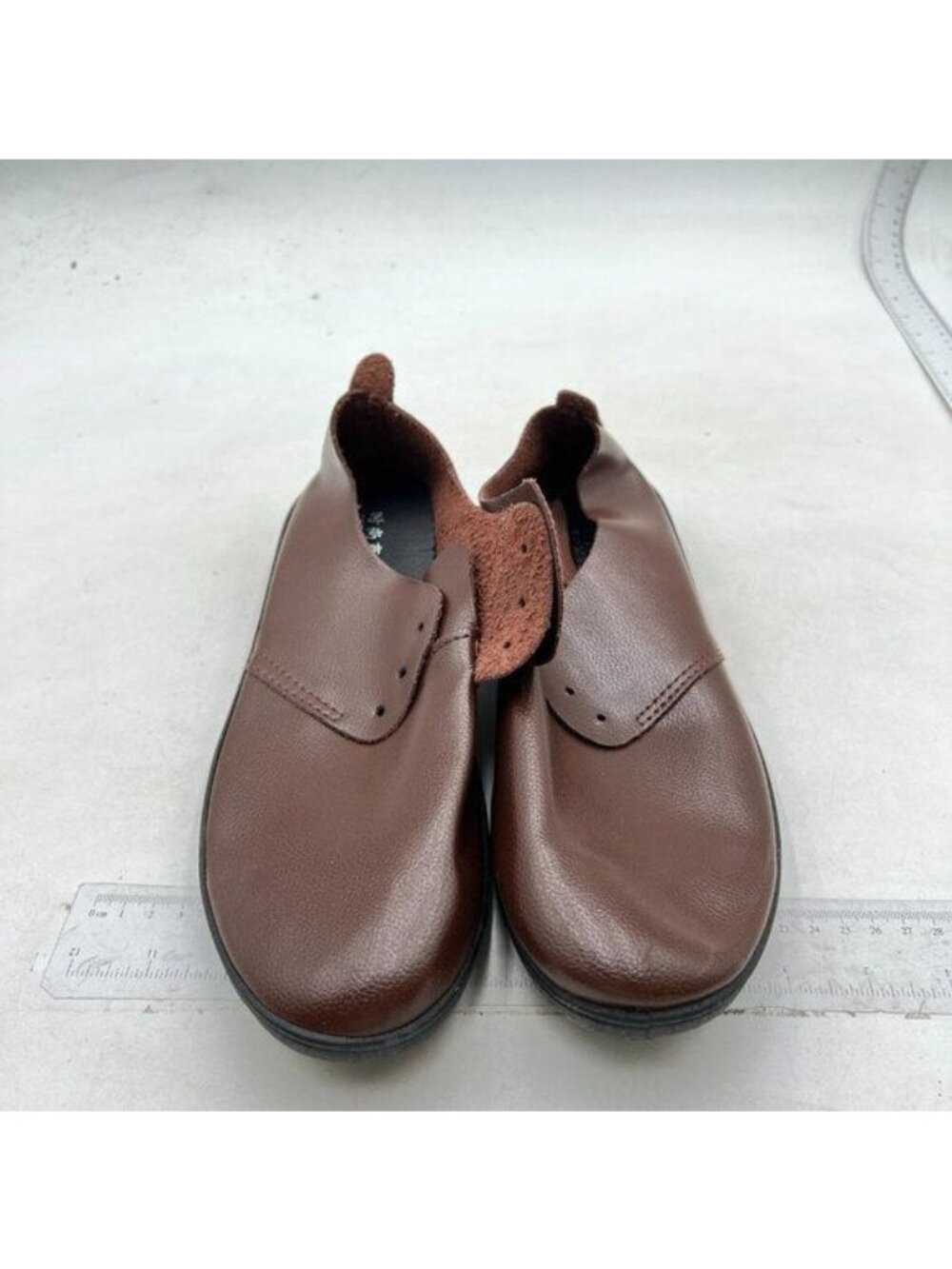 Men's Genuine Leather Loafer Shoes Slip On Soft Breathable Stitching Shoes Brown